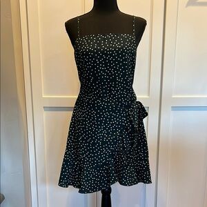 Princess Polly Dark Green Mini Dress with White Dots Size 8
